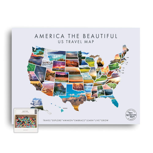Epic Adventure Maps The United States Push Pin Map Painting Wayfair